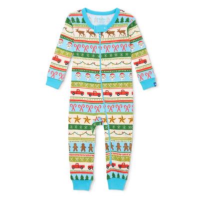 Hatley Cotton Coverall Blue Fun Fair Isle
