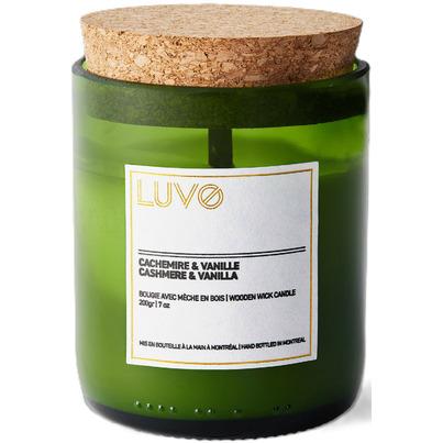 LUVO Wooden Wick Scented Candle Cashmere & Vanilla