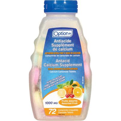 Option+ Calcium Ultra Strength Antacid Assorted Fruit