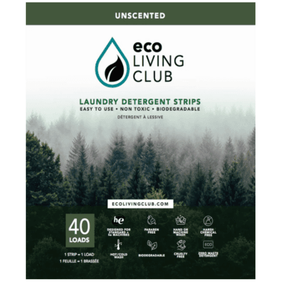 Eco Living Club Laundry Detergent Strips Unscented