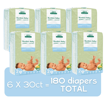 Aleva Naturals Bamboo Baby Diapers Mega Pack