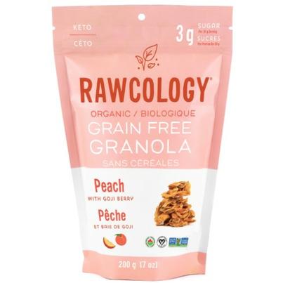 Rawcology Organic + Gluten Free Grain Free Granola Peach with Goji Berry