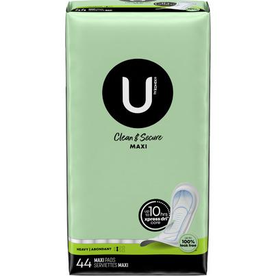 U by Kotex Clean & Secure Maxi Pads Heavy Absorbency