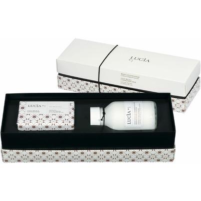Lucia Body Lotion & Soap Bar Gift Set Goat Milk & Linseed