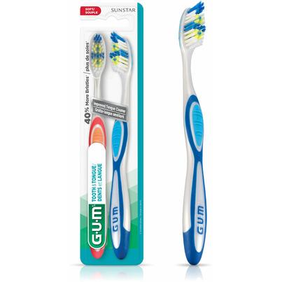 GUM Tooth & Tongue Regular Soft Toothbrush