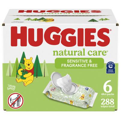 Huggies Natural Care Sensitive Flip-Top Baby Wipes Pack Unscented