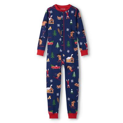 Hatley Little Blue House Adult Union Suit Winter Cabin