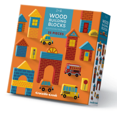 Crocodile Creek Wood Building Blocks Busy City
