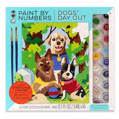 Bright Stripes iHeartArt Paint by Numbers Dogs Day Out