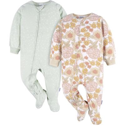 Gerber Childrenswear Footed Blanket Sleepers Pink Floral