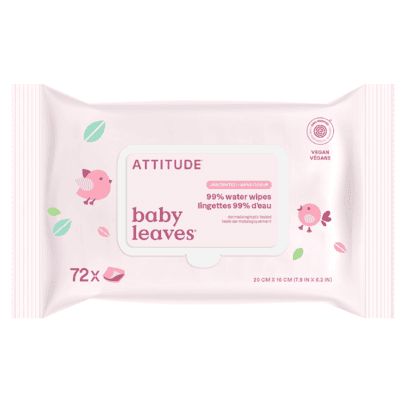 ATTITUDE Baby Leaves Baby Wipes 99% Water