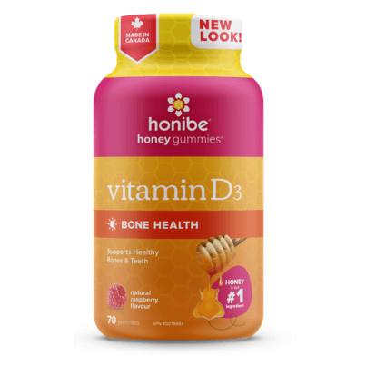 Honibe Honey Gummies Vitamin D3 Bone Health Raspberry