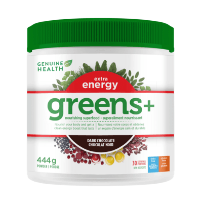 Genuine Health Greens+ Extra Energy Dark Chocolate