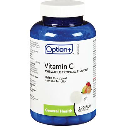 Option+ Vitamin C Chewable Tropical Flavour