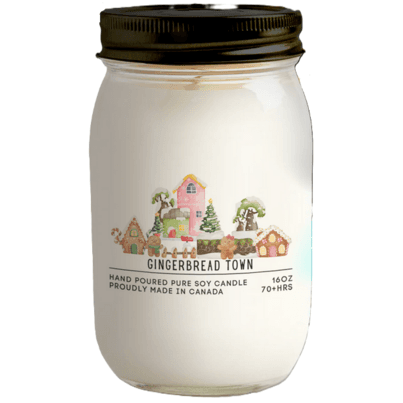 Serendipity Candles Mason Jar Gingerbread Town