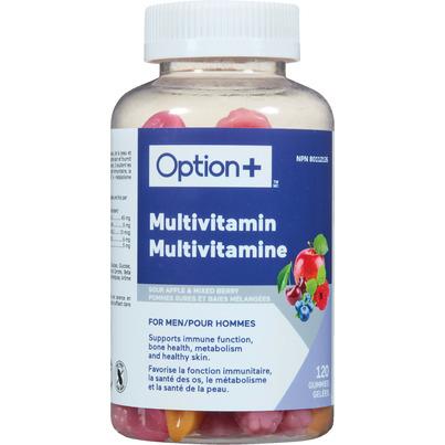 Option+ Multivitamin for Men Gummies Sour Apple & Mixed Berry