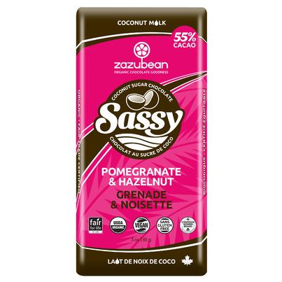 zazubean Sassy Pomegranate & Hazelnut 55% Chocolate