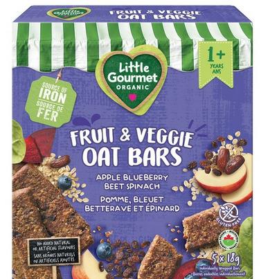 Little Gourmet Apple Blueberry Beet Spinach Fruit & Veggie Oat Bars