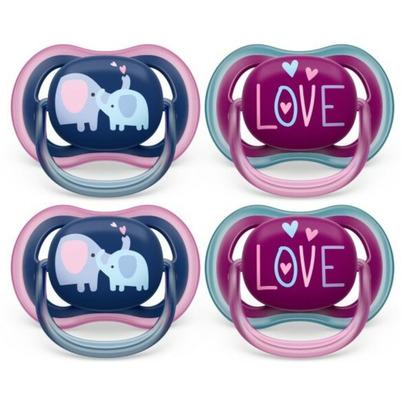 Philips AVENT Ultra Air Pacifier Steel Blue Elephant and Pink Hello