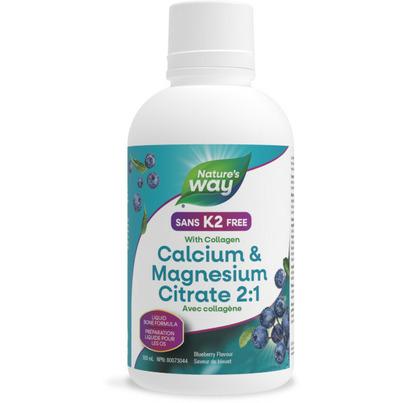 Nature's Way Calcium & Magnesium Citrate 2:1 with Collagen Blueberry