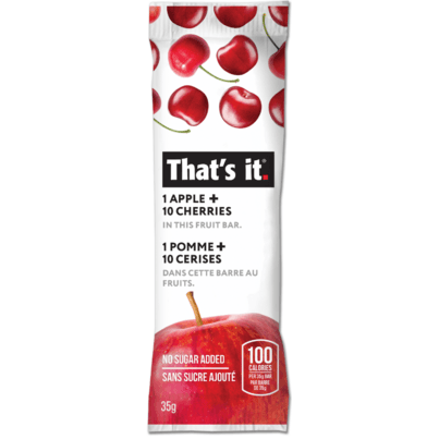 That's it. 1 Apple + 10 Cherries Fruit Bar