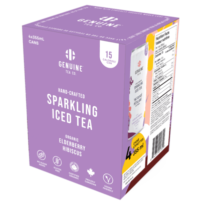 Genuine Tea Organic Elderberry Hibiscus Sparkling Iced Tea