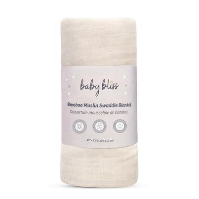 Baby Bliss Bamboo Muslin Swaddle Blanket Sand