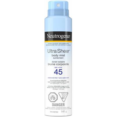 Neutrogena Ultra Sheer Body Mist Sunscreen SPF 45