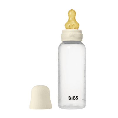 BIBS Round Latex Medium Flow Baby Bottle Ivory