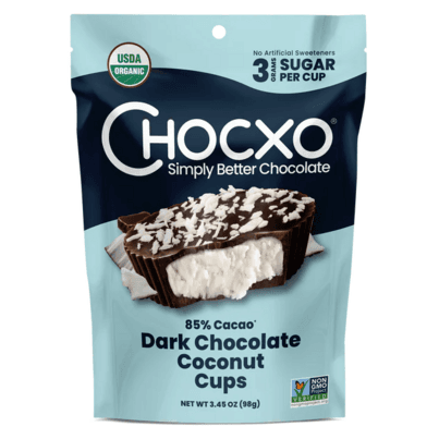 ChocXO 85% Dark Organic Coconut Cups