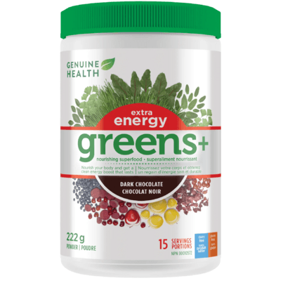 Genuine Health Greens+ Extra Energy Dark Chocolate