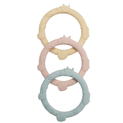 Loulou Lollipop Wild Teething Ring Set Pastel