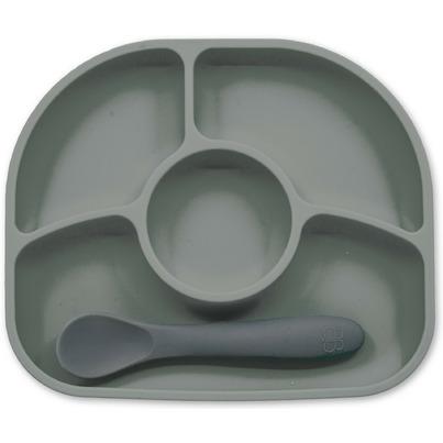 bbluv Yumi Silicone Plate and Spoon Grey