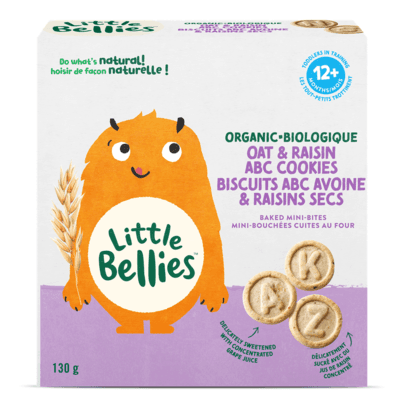 Little Bellies Organic Oat & Raisin ABC Cookies