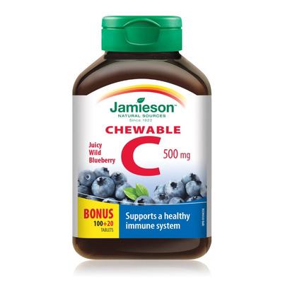 Jamieson Vitamin C 500mg Chewable Wild Blueberry