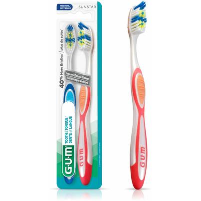 GUM Tooth & Tongue Regular Medium Toothbrush