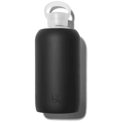 bkr Glass Water Bottle Jet Opaque Black