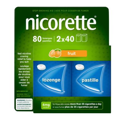 Nicorette 4mg Nicotine Replacement Lozenges Fruit
