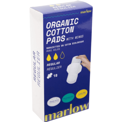Marlow 100% Organic Cotton Pads With Wings Regular