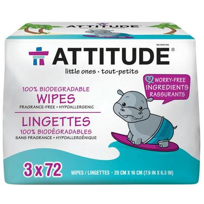 ATTITUDE Eco-Baby 100% Biodegradable Wipes Refill