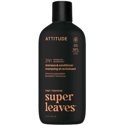 ATTITUDE Super Leaves Men 2in1 Shampoo & Conditioner Patchouli & Bourbon