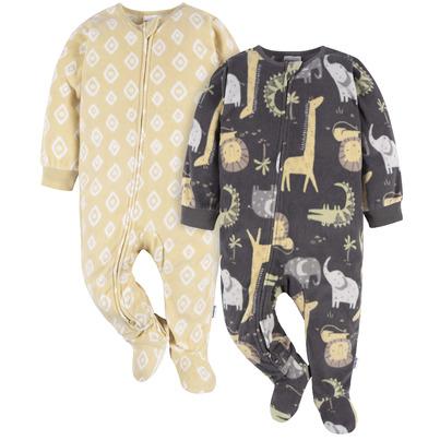 Gerber Childrenswear Footed Blanket Sleepers Safari