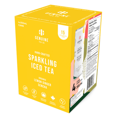 Genuine Tea Organic Sparkling Iced Tea Lemon Ginger Sencha