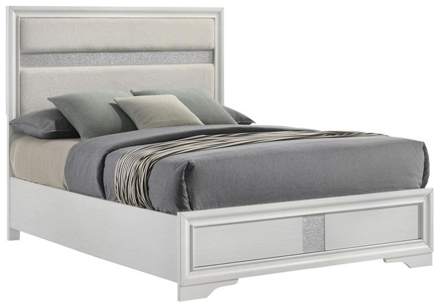 Miranda White Queen Upholstered Panel Bed