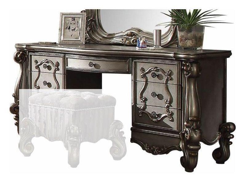 Versailles Antique Platinum Vanity Desk