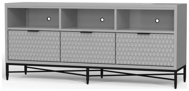 Milo Light Slate Gray 3 Drawer TV Stand