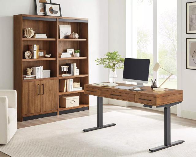 Avery Brown 60" Sit To Stand Home Office Set