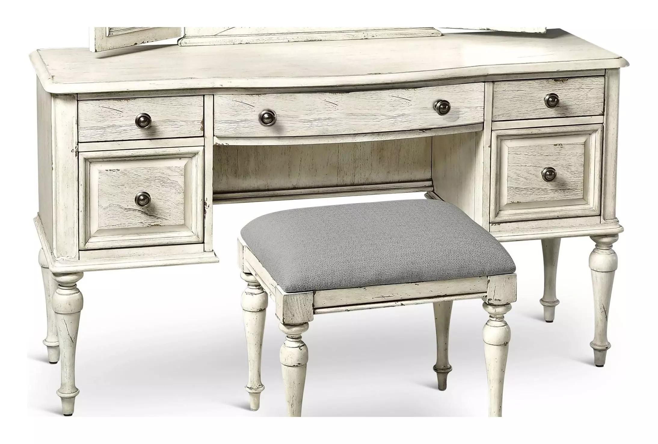 Highland Park Cathedral White Vanity Desk