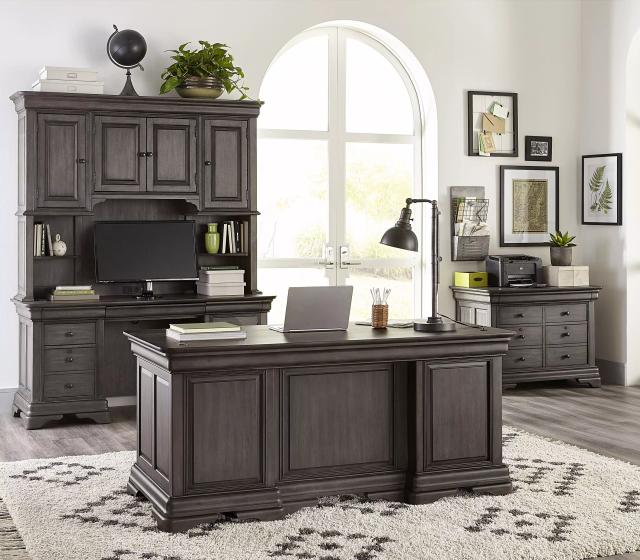 Sinclair Ash Grey 68" Executive Home Office Set