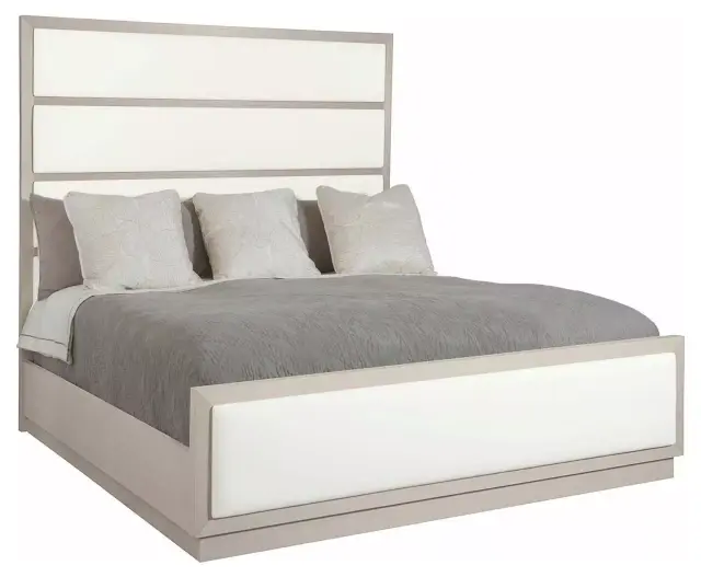 Axiom Linear Gray Queen Upholstered Panel Bed